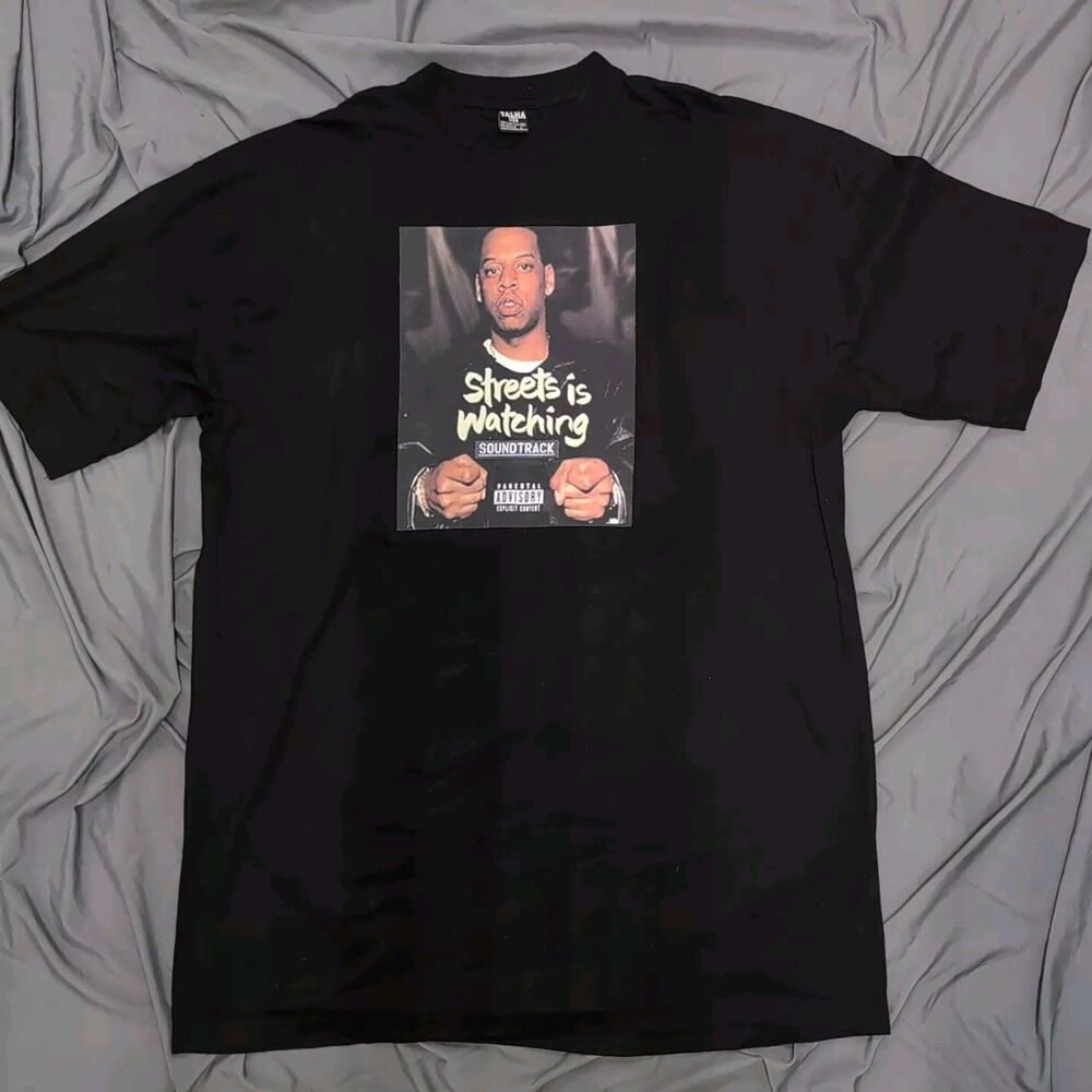 Jay Z Streets Is Watching Soundtrack Size 4XL Tee Shirt Vintage Black Nostalgia
